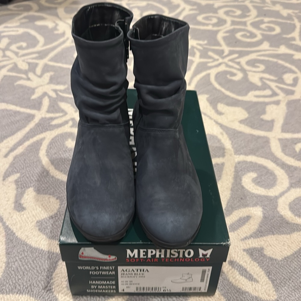 Mephisto Agatha Jeans Blue Booties Sz 6.5 - Picture 2 of 8